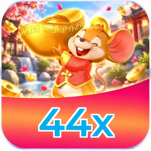 Interface da plataforma 44x mostrando slots populares e bônus de boas-vindas